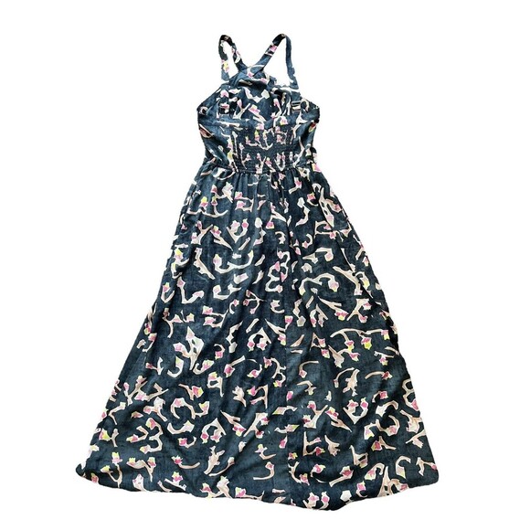 CAbi Dress Women's Size 4 Blue Watercolor Print Aurora Paradise Maxi Halter - Picture 13 of 14